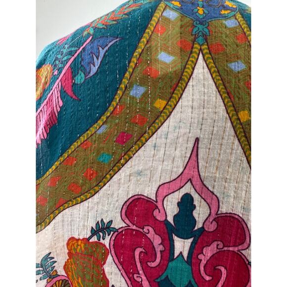 Aratta Silent Journey FIELD OF HAPPINESS Kimono Cover-Up Bird Floral One Size - Picture 5 of 7